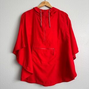 Jack Wolfskin Atacama Hooded  Poncho Red Sz Medium